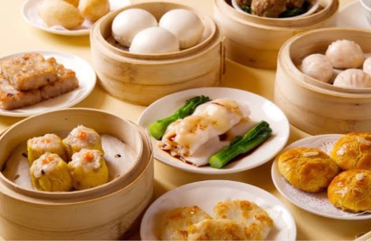 Bamboo steamers of dumplings and buns